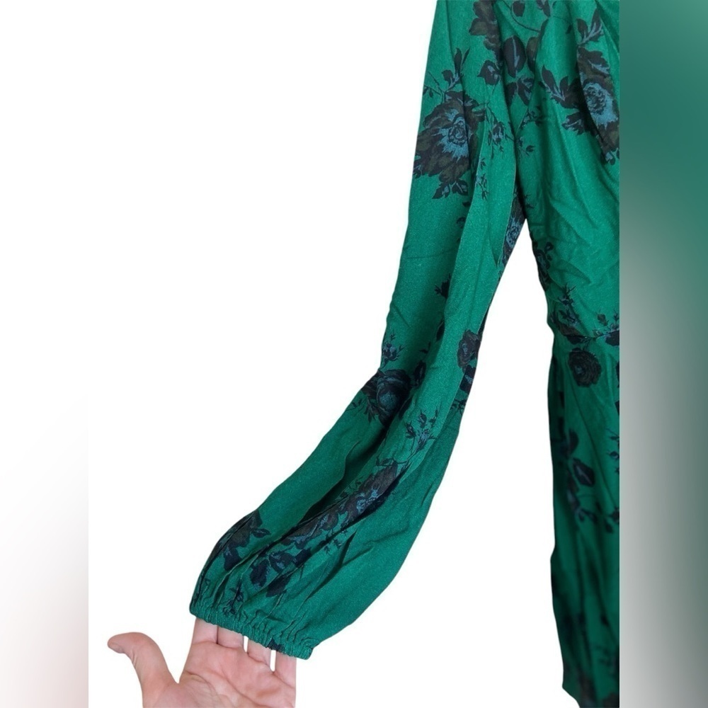 Band of the Free Gothic Emerald Black Whimsigoth Bohemian Sweetheart Dress L - Picture 5 of 9